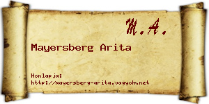 Mayersberg Arita névjegykártya